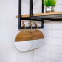 Ver imagem 2 de Tábua Decorativa Mármore Branco e Madeira 20 cm - D’Rossi