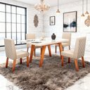 Ver imagem 1 de Sala de Jantar 130x90 Mavie Mdf/vidro Off 4 Cad Linho Off