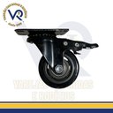 Ver mais imagens de Kit 6 Rodinha Giratória Pu Refoçada 3 Polegadas Black com e sem Trava com Rolamento Anti Risco 400kg