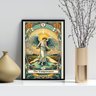 Quadro Carta Tarot Vintage - a Temperança 33x24cm - com Vidro:moldura Preta - 1
