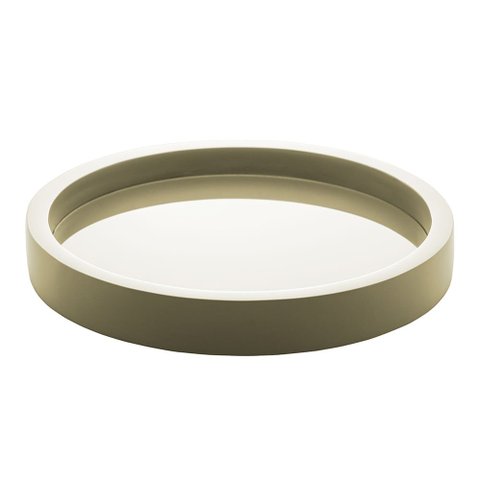 Bandeja madeira laqueado c/vidro menta 28x4cm