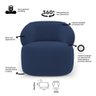Kit 02 Poltronas Orgânicas Giratória Living Glee Veludo Azul Marinho - Desk Design - 3