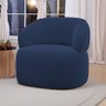 Kit 02 Poltronas Orgânicas Giratória Living Glee Veludo Azul Marinho - Desk Design - 2