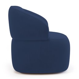 Kit 02 Poltronas Orgânicas Giratória Living Glee Veludo Azul Marinho - Desk Design - 8