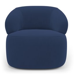 Kit 02 Poltronas Orgânicas Giratória Living Glee Veludo Azul Marinho - Desk Design - 6