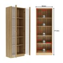 Ver imagem 6 de Armário Multiuso 60cm com 2 Portas de Vidro e 4 Prateleiras Am Marrom/Amêndoa