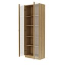 Ver imagem 5 de Armário Multiuso 60cm com 2 Portas de Vidro e 4 Prateleiras Am Marrom/Amêndoa