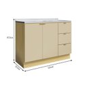 Ver imagem 4 de Balcao Pia 3 Gavetas e 2 Portas Elite Yescasa Amarelo/Canary/Off White
