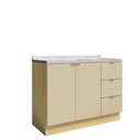 Ver imagem 3 de Balcao Pia 3 Gavetas e 2 Portas Elite Yescasa Amarelo/Canary/Off White