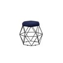 Ver imagem 1 de Puff Onix Preta Veludo Azul Marinho Metal Móveis