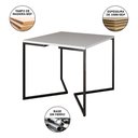 Ver imagem 5 de Mesa Jantar Industrial Quadrada Branca 90cm Base V Ferro Preto com 4 Poltronas Brancas Marrom