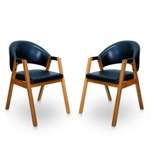 Kit 2 Poltrona Cadeira para Sala Madeira Maciça Kora