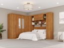 Ver imagem 1 de Guarda-Roupa Casal Modulado de Canto com Espelhos 9 Portas 2 Gavetas Multimóveis Cinamomo