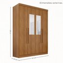 Ver imagem 3 de Guarda-Roupa Casal Modulado de Canto com Espelhos 9 Portas 2 Gavetas Multimóveis Cinamomo
