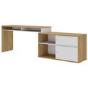 Ver imagem 1 de Mesa para Escritório Escrivaninha Home Office 12 em 1 Forms A02 Olmo Branco - Lyam Decor