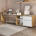 Ver imagem 2 de Mesa para Escritório Escrivaninha Home Office 12 em 1 Forms A02 Olmo Branco - Lyam Decor