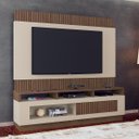 Ver imagem 1 de Rack com Painel Ripado Tv 65 Pol Toronto 183 X 180 Cm Nichos Mdp Off White Mocaccino - Clicklar
