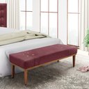 Ver imagem 2 de Divã Recamier Retrô Base Madeira para Quarto Gênova 140cm Veludo Vinho S04 - D'Rossi
