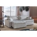 Ver imagem 1 de Sofá Cama 3 Lugares Retrátil e Reclinável Belize 2.20m Linho Creme Mundial Estofados