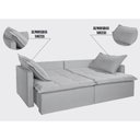 Ver imagem 3 de Sofá Cama 3 Lugares Retrátil e Reclinável Belize 2.20m Linho Creme Mundial Estofados