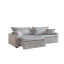 Ver imagem 2 de Sofá Cama 3 Lugares Retrátil e Reclinável Belize 2.20m Linho Creme Mundial Estofados