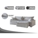 Ver imagem 4 de Sofá Cama 3 Lugares Retrátil e Reclinável Belize 2.20m Linho Creme Mundial Estofados
