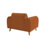 Poltrona Living Átila Estofada em Veludo Terracota Base Madeira Maciça - 2