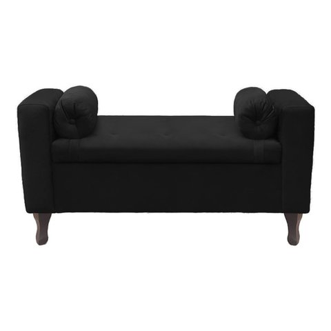 Recamier Baú Félix 160cm Suede Preto