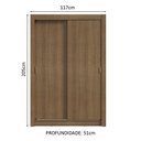 Ver imagem 4 de Guarda-roupa Solteiro 2 Portas de Correr 4 Gavetas Rustic Vivare Plus Madesa