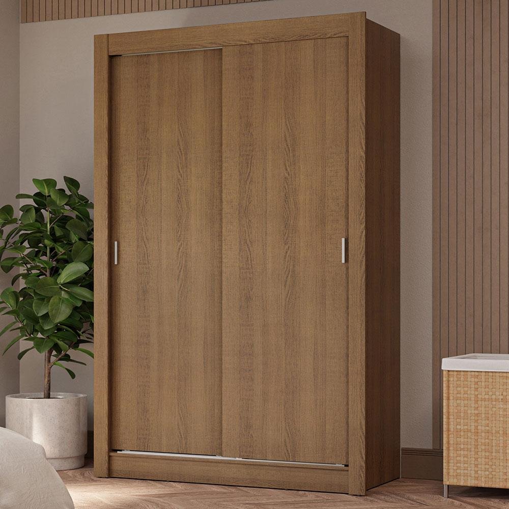 Guarda-roupa Solteiro 2 Portas de Correr 4 Gavetas Rustic Vivare Plus Madesa - 1