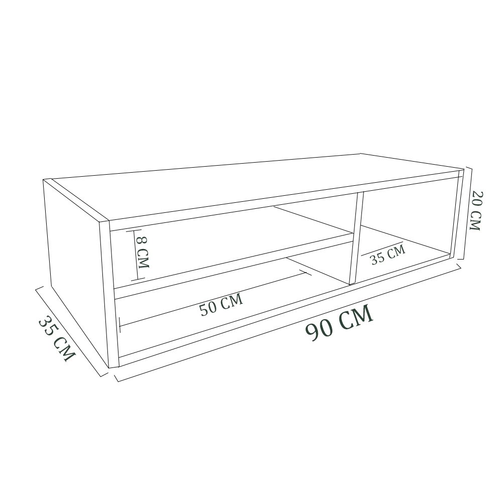 Rack Sala Suspenso Branco Em Mdf - 4