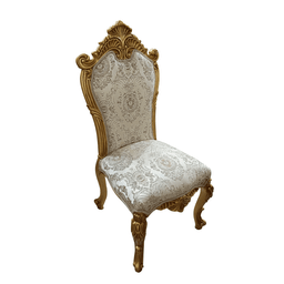 Cadeira Clássica Dourado com Estofado Bege - 122x58x50cm Prime Home Decor - 3