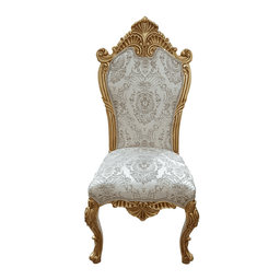 Cadeira Clássica Dourado com Estofado Bege - 122x58x50cm Prime Home Decor - 1