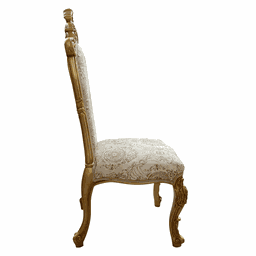 Cadeira Clássica Dourado com Estofado Bege - 122x58x50cm Prime Home Decor - 4