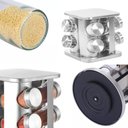 Ver imagem 5 de Porta Tempero Condimentos Cozinha Giratório Inox 8 Potes