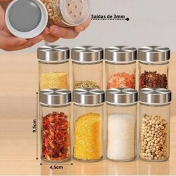 Porta Tempero Condimentos Cozinha Giratório Inox 8 Potes - 4