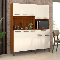 Armário Jade Cozinha 10 Portas Compacto e Resistente Mdf:off White - 2