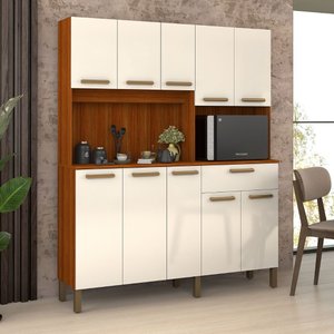 Armário Jade Cozinha 10 Portas Compacto e Resistente Mdf:off White