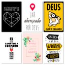 Ver imagem 1 de Kit 6 Placas Decorativas Frases Deus é Bom 20x30 cm Mdf