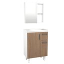 Ver imagem 1 de Conjunto Gabinete de Banheiro Gouda 1 Porta 2 Gavetas 60cm Amadeirado Venturi