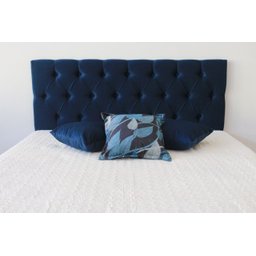 Cabeceira Estofada Solteiro com Botões 90x50cm Azul Marinho - 2
