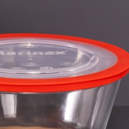 Tigela de Vidro Temperado Pote Refratário Redondo 2,4L com Tampa Marinex Transparente - 4