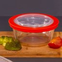 Ver imagem 1 de Tigela de Vidro Temperado Pote Refratário Redondo 2,4L com Tampa Marinex Transparente