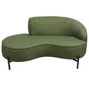 Ver imagem 2 de Sofá Curvo 2 Lugares 150cm Braço Esq. Thommy Pés Preto Linho Verde Claro - Nexta Casa