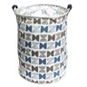 Cesto para armazenar roupa suja estampa de gravatinha azul - 1