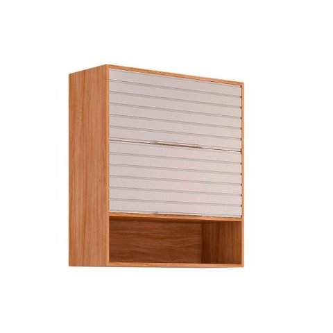 Armário Aéreo P/ Cozinha Esplendida C/ 2 Portas Basculantes 80cm Cinamomo/off White - Mgm