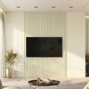 Ver imagem 1 de Painel para TV até 65 Polegadas Ripado 100% MDF 250CMX184CM Supremo Bege Off White