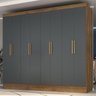 Guarda Roupa Casal 8 Portas 4 Gavetas Cor:jatobá Naturalle - 1