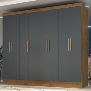 Guarda Roupa Casal 8 Portas 4 Gavetas Cor:jatobá Naturalle