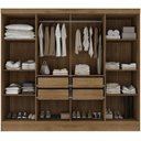 Ver imagem 2 de Guarda-roupa Casal 8 Portas 4 Gavetas Chumbo e Cinamomo 100% Mdf